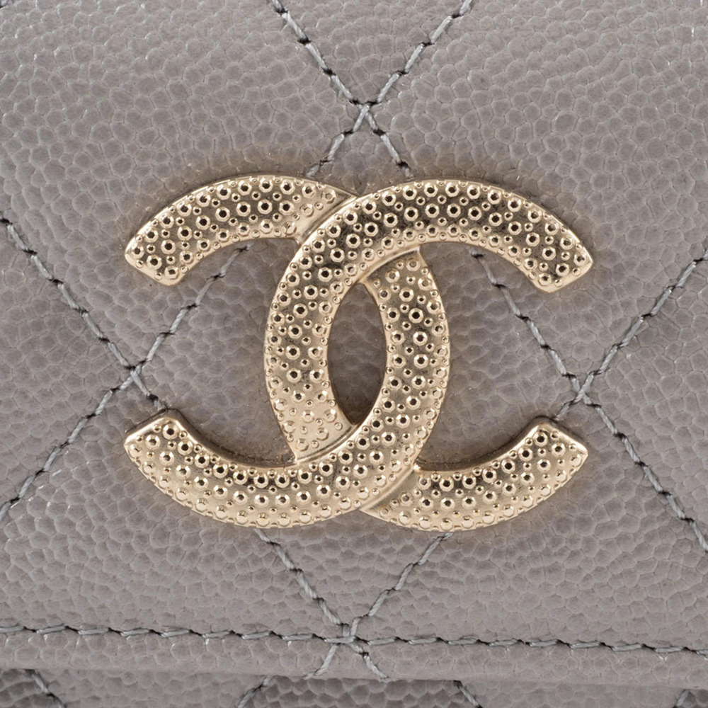 CHANEL Authentic Gray Caviar Leather Wallet - Picture 10 of 16
